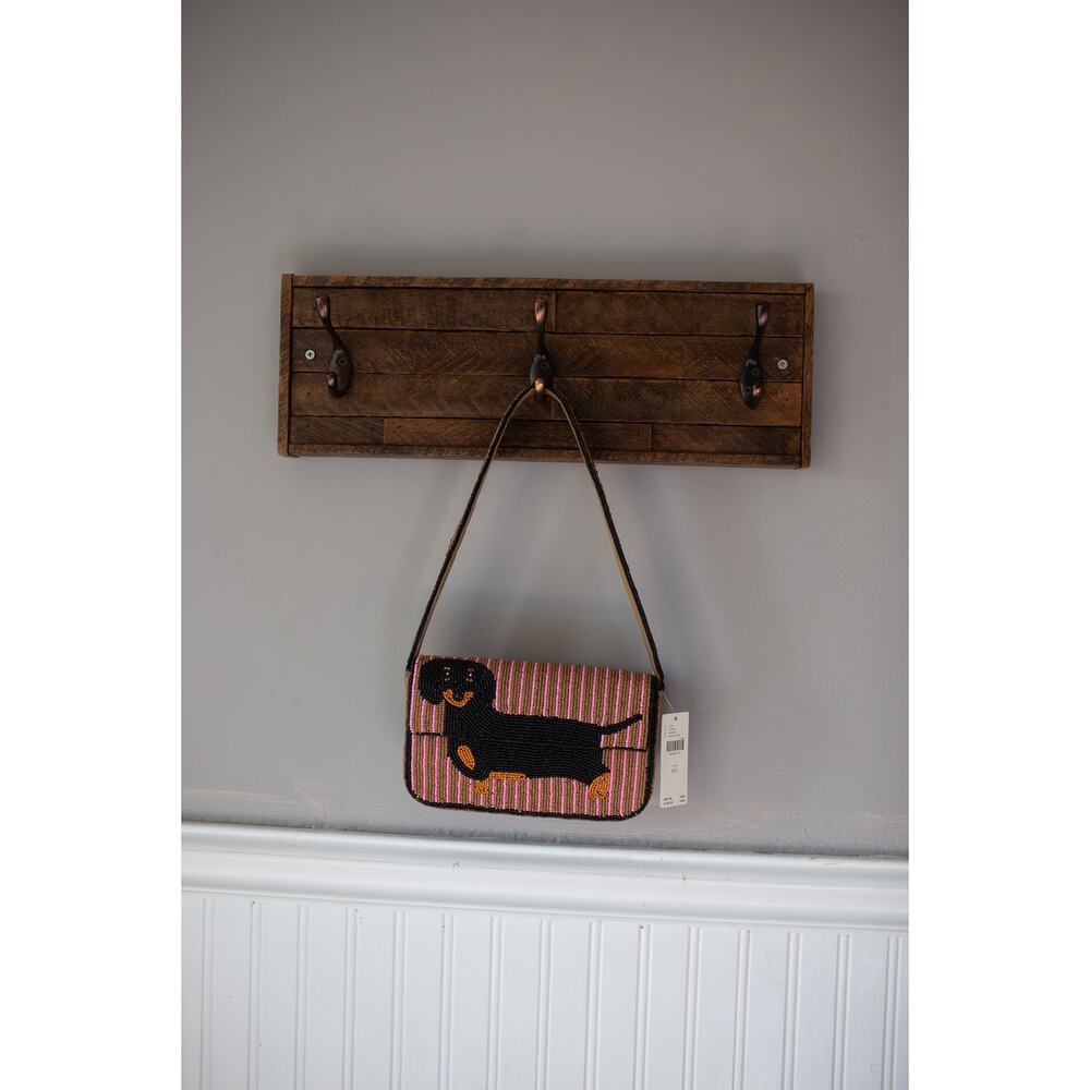 Anthropologie The Fiona Beaded Shoulder Bag Animal Edition Dachshund Dog - Picture 3 of 5